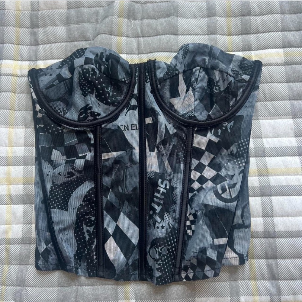 Edikted Black Mesh Corset